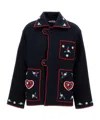 Bode Carroll Embroidered Wool Jacket In Blue