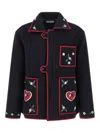 Bode Carroll Embroidered Wool Jacket In Blue