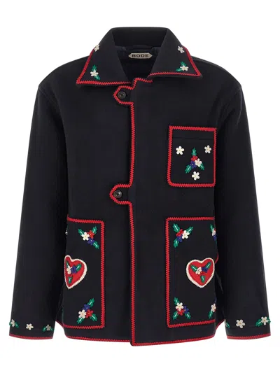 Bode 'carroll' Jacket In Blue