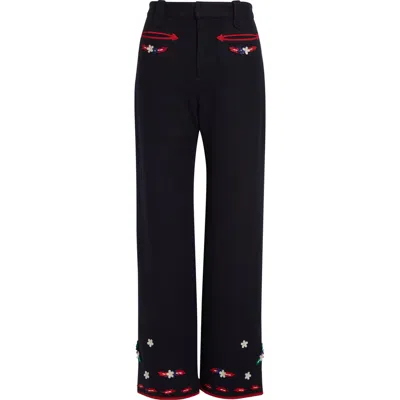 Bode Carroll Wool Trousers In Black