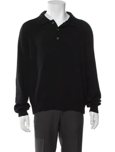 Pre-owned Bode Cashmere Collar Polo Sweater W/ Tags In Black