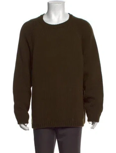 Pre-owned Bode Cashmere Crew Neck Pullover In Green