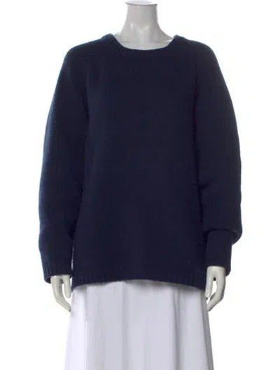 Pre-owned Bode Cashmere Crew Neck Sweater In Blue