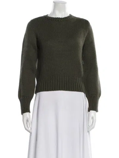 Pre-owned Bode Cashmere Crew Neck Sweater In Green