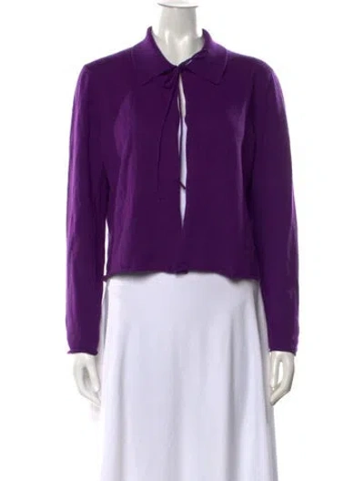 Pre-owned Bode Cashmere Open Front Sweater In Purple