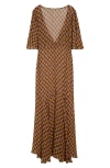 Bode Cattail Plaid Fair Gown In Brown Multi