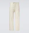 Bode Celery Striped Cotton Pajama Pants In White
