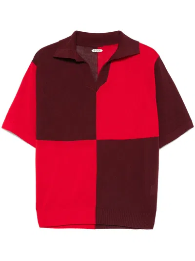 Bode Checker Polo Shirt In Red