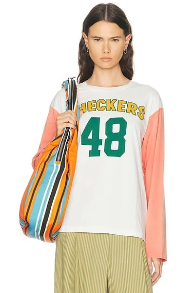 Bode Checkers Baseball Tee In White