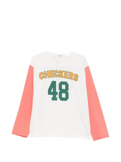 Bode Checkers Baseball T-shirt In White