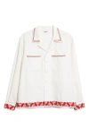 Bode White Cherry Lane Beaded Shirt In Multi