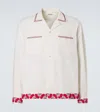 Bode White Cherry Lane Beaded Shirt In White