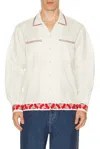 Bode White Cherry Lane Beaded Shirt In Neutral