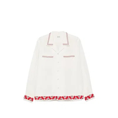 Bode Cherry Lane Beaded Shirt In White