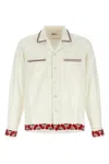 Bode White Cherry Lane Beaded Shirt In Neutral