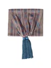 Bode Cheshire Cat Check-pattern Tassel-detail Scarf In Black
