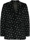 Bode Chicory Floral-print Corduroy Blazer In Black