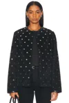 Bode Black Clover Charm Suede Jacket In Black