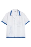 Bode Club Champion Shirt In White/blue