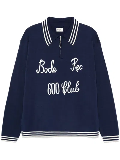 Bode Club Polo Shirt In Blue