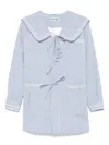 Bode Blue Club Stripe Sailor Coat In Blue