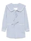 Bode Blue Club Stripe Sailor Coat In Blue