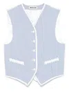 Bode Club Stripe Waistcoat In White