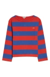 Bode Clubhouse Logo Embroidered Stripe Long Sleeve T-shirt In Multi