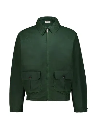 Bode Coach Waxed Jacket In Green