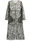 Bode Black Sheer Fête Duster Midi Dress In Bkmlt Black Multi