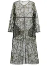Bode Black Sheer Fête Duster Midi Dress In Bkmlt Black Multi