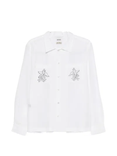 Bode Cockatoo Embroidered Shirt In White