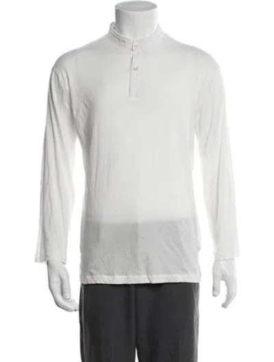 Pre-owned Bode Collar Long Sleeve Polo Shirt In Neutrals