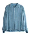 Bode Collared Long-sleeved Shirt In Blue