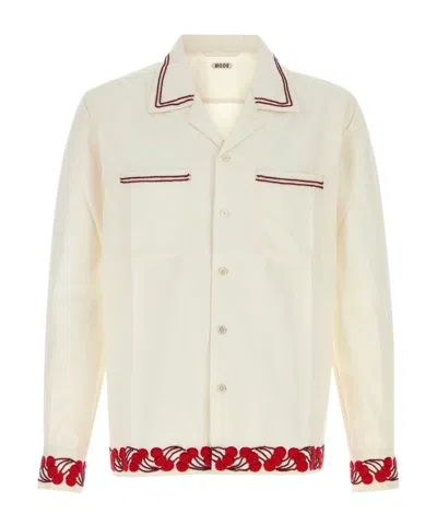 Bode Collared Long-sleeved Shirt In White