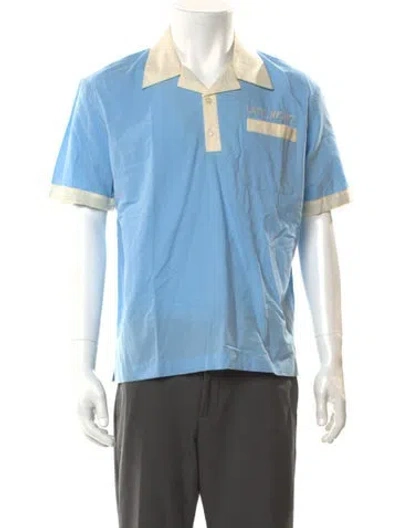 Pre-owned Bode Colorblock Pattern Collar Polo Shirt W/ Tags In Blue