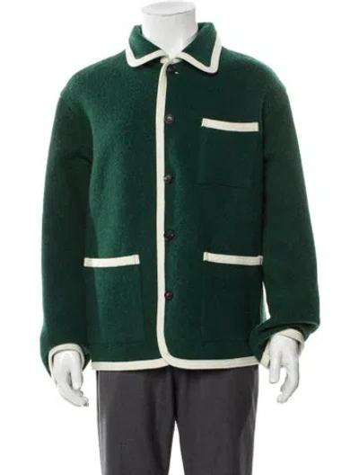 Pre-owned Bode Colorblock Pattern Jacket In Green