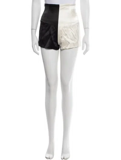 Pre-owned Bode Colorblock Pattern Mini Shorts In Black/white