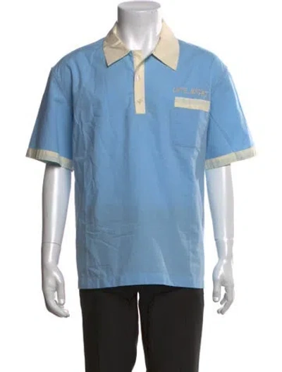 Pre-owned Bode Colorblock Pattern Short Sleeve Shirt In Blue