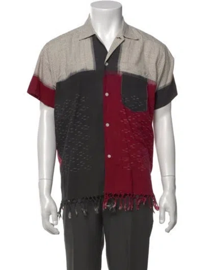Pre-owned Bode Colorblock Pattern Short Sleeve Shirt In Purple