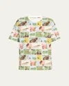 Bode Comic Strip Printed Tee In Multi