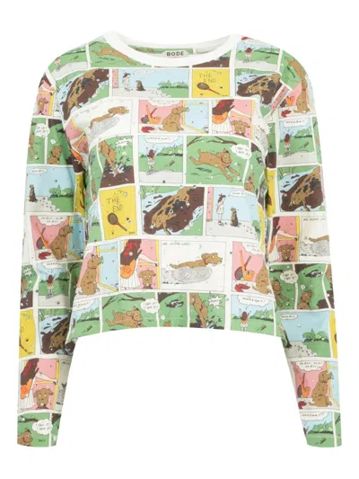 Bode Comic Strip T-shirt In Green
