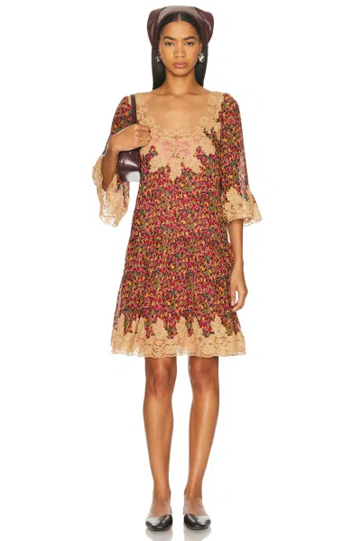 Bode Confetti Floral Dress In Multi
