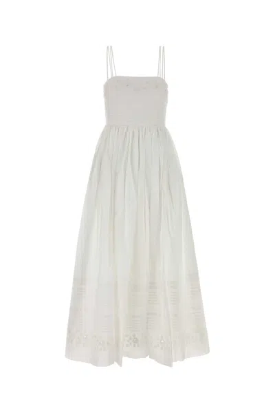 Bode Cotton Chamomile Dress In White