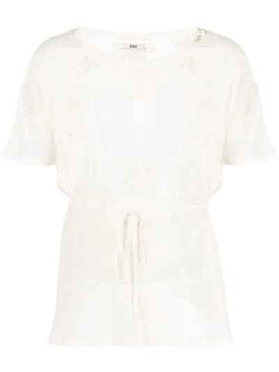 Bode Cotton Embroidered Design Top In 中性色