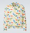 Bode Men Printed Cotton Flower Stamp Shirt In White Multi