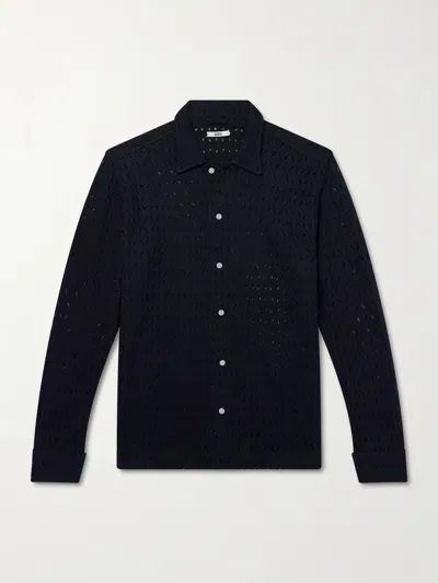 Bode Cotton-blend Lace Shirt In Black