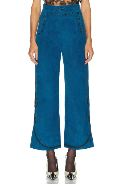 Bode Country Corduroy Sailor Trousers In Blue Black