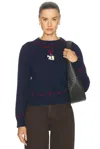 Bode Cowboy Appliqué Pullover Sweater In Navy