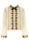 Bode Cream Mesh Candyfloss Shirt In White